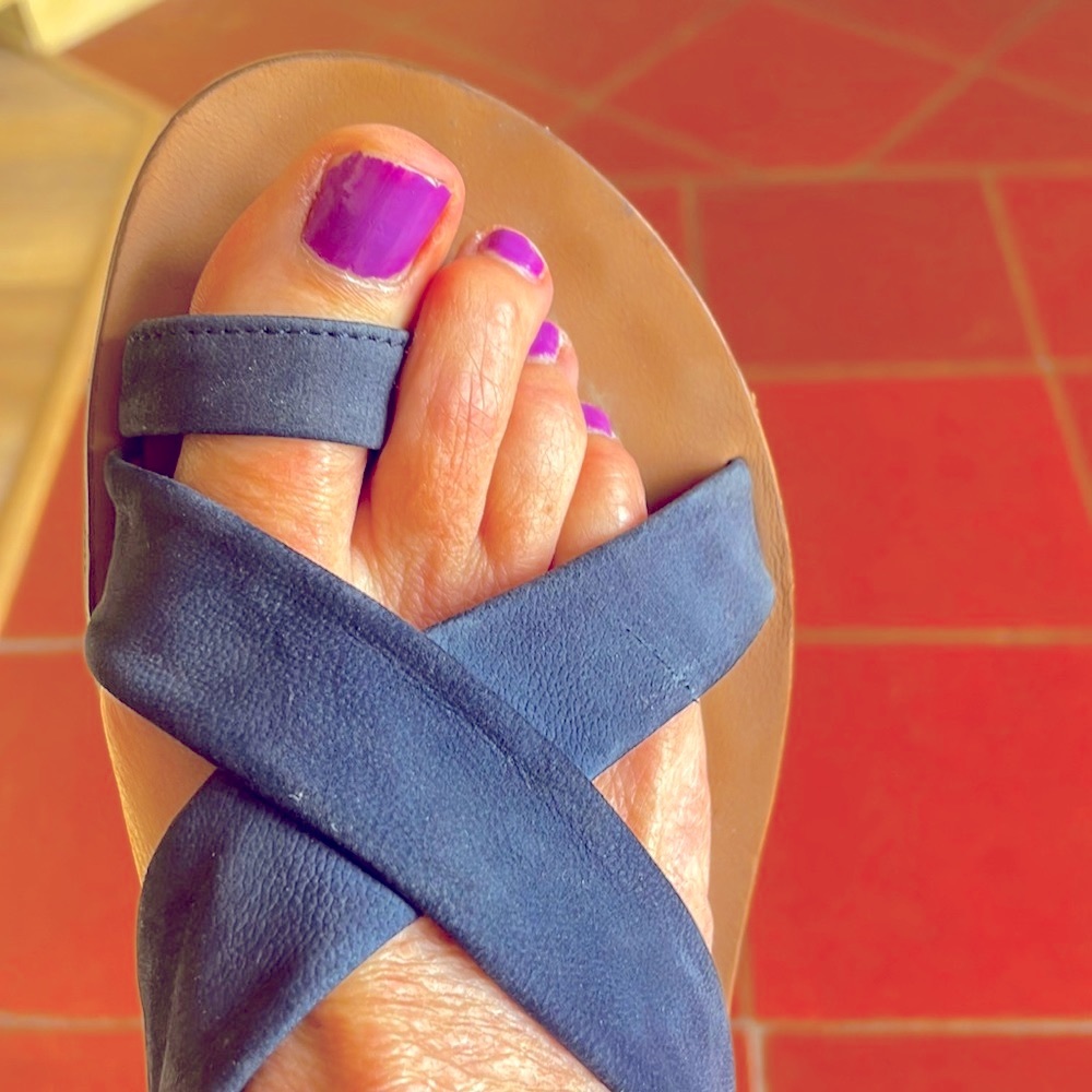 UK designer Paul Green blue suede sandals